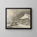 Landschap met winterse scène met boerderij bij Voorbroek in Terborg - François Joseph Pfeiffer II — ingelijst kunstwerk aan de muur