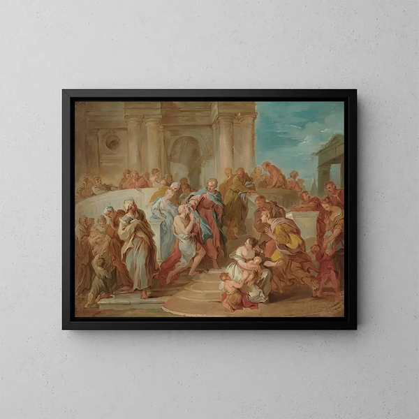 The Christ healing the blind - François Lemoyne — framed artwork on a wall