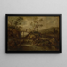 Landschap met een brug in waterval en figuren van staffage - François van Knibbergen — ingelijst kunstwerk aan de muur