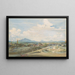 Plaats Tillema in Semarang met op de achtergrond de Sindoro- en Soembing-vulkanen - Frans Bakker — ingelijst kunstwerk aan de muur