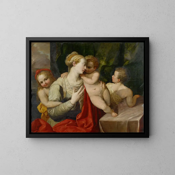 Charité Painting - Frans Floris — framed artwork on a wall