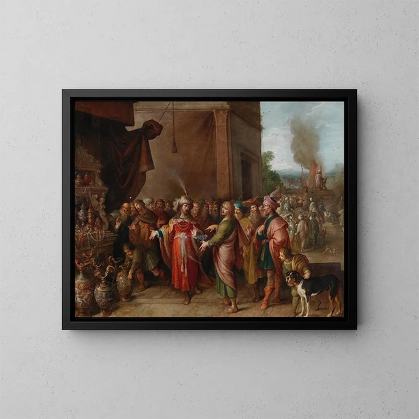 Crésus montrant à Solon ses richesses - Frans Francken le Jeune — framed artwork on a wall