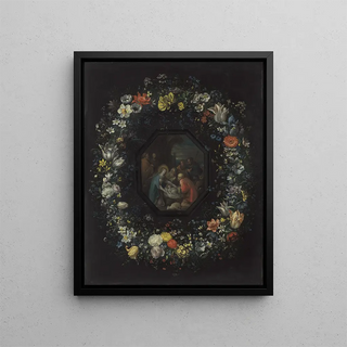 Frans Francken the Younger - Garland of Flowers with Adoration of the Shepherds.webp