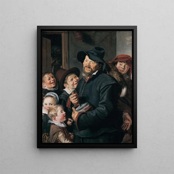 De speler van Rommel-Pot - Frans Hals — ingelijst kunstwerk aan de muur