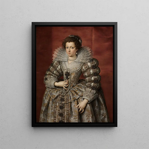 Elisabeth of France Painting, formerly Anne of Austria - Frans Pourbus the Elder — framed artwork on a wall