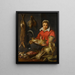 van een handelaar die een haan vasthoudt met wild, asperges, artisjokken, keukengerei en een kom bosbessen - Frans Snyders — ingelijst kunstwerk aan de muur