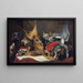 van een stilleven met gedode wild, een aap, een papegaai en een hond - Frans Snyders — ingelijst kunstwerk aan de muur