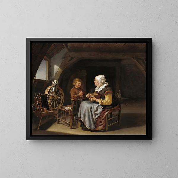 The Blessing - Frans van Mieris the Elder — framed artwork on a wall