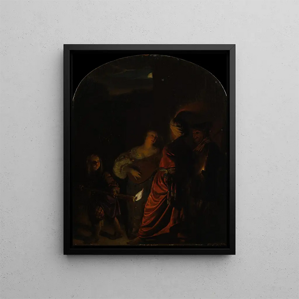 La Sérénade - Frans van Mieris l'Ancien — framed artwork on a wall