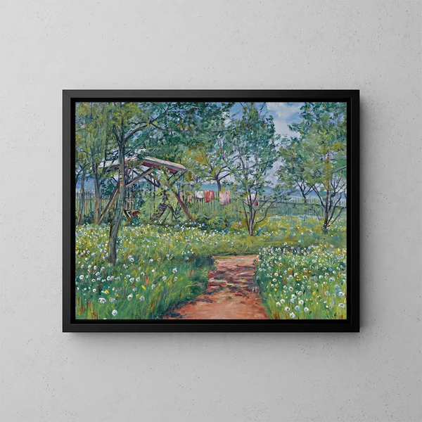 Garden at Libu - František Kaván — framed artwork on a wall