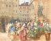 Een bloemenmarkt vol leven - Franz Alt — weergave van het kunstwerk