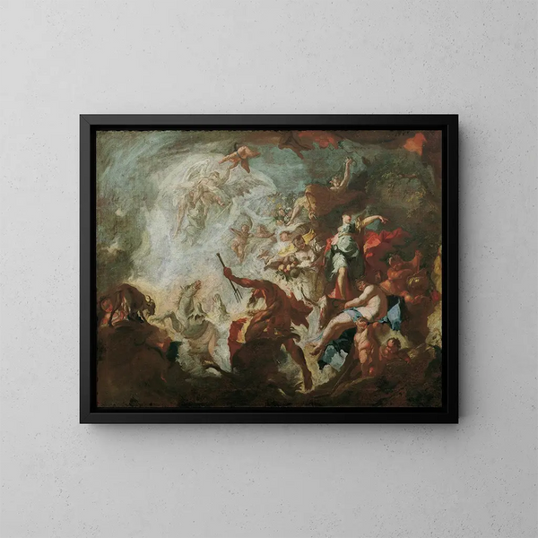 Allégorie des âges d'or - Franz Anton Maulbertsch — framed artwork on a wall
