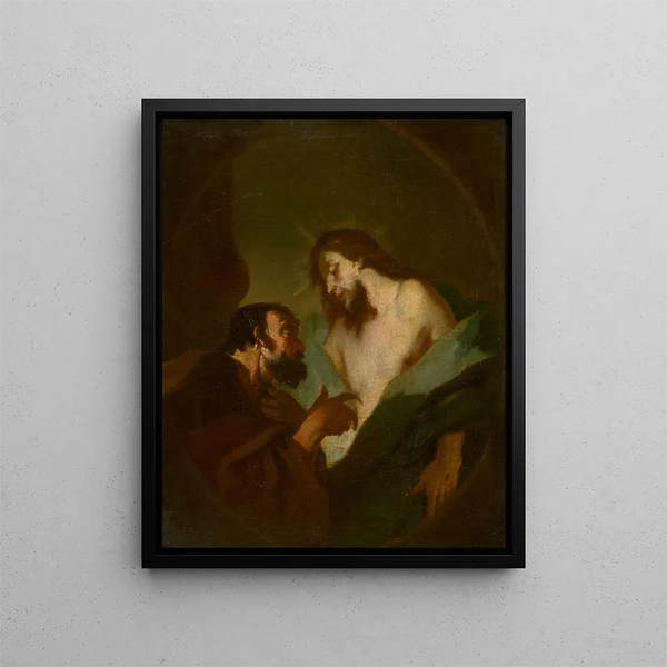 The Christ and Thomas the Doubter - Franz Anton Maulbertsch — framed artwork on a wall