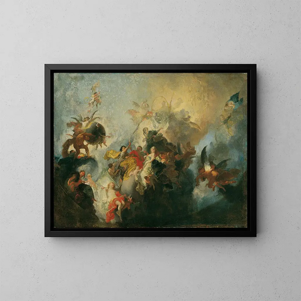 La divine providence et les vertus - Franz Anton Maulbertsch — framed artwork on a wall