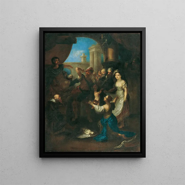 The Judgment of Solomon - Franz Anton Maulbertsch — framed artwork on a wall