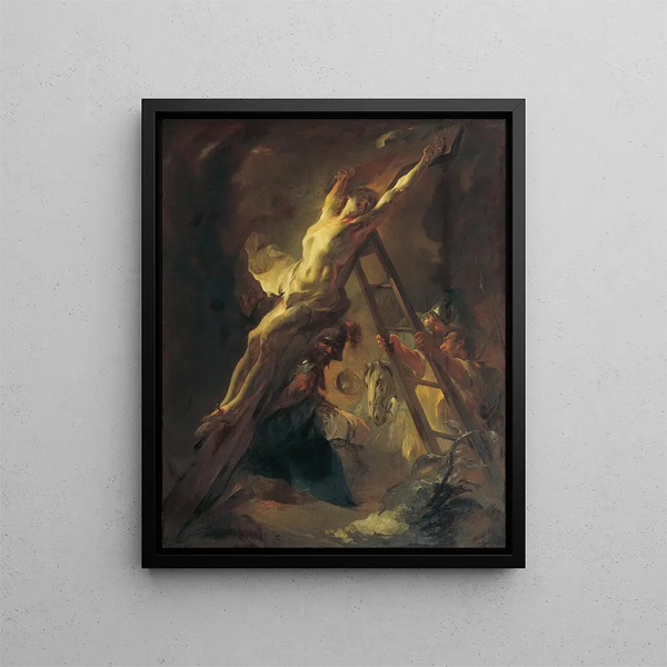 L'érection de la croix - Franz Anton Maulbertsch — framed artwork on a wall