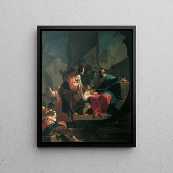 The Christ Blessing the Children - Franz Anton Palko — framed artwork on a wall