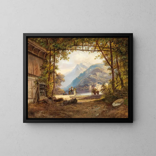 on a Northern Italy lake - Franz Barbarini — framed artwork on a wall