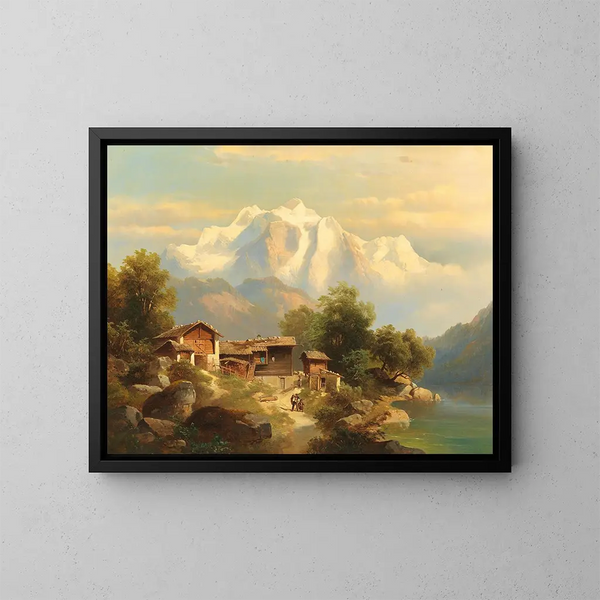 Scene in Switzerland - Franz Barbarini — framed artwork on a wall