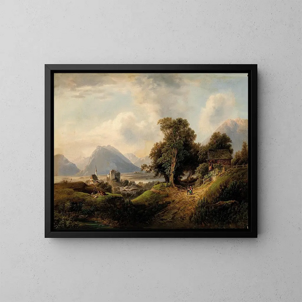 Repos des bergers - Franz Barbarini — framed artwork on a wall