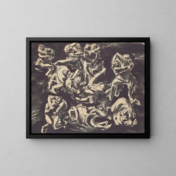 Peasants in Struggle - Franz Barwig the Elder — framed artwork on a wall