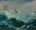 Navigeren op een stormachtige zee - Franz Bischoff — weergave van het kunstwerk