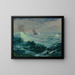 Navigeren op een stormachtige zee - Franz Bischoff — ingelijst kunstwerk aan de muur