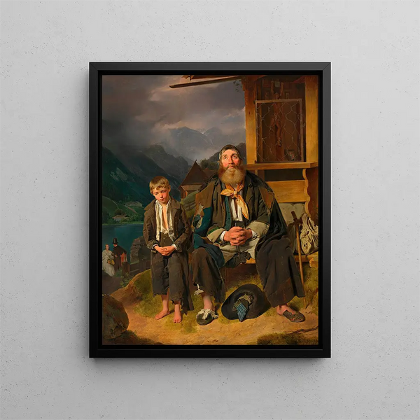 The Beggar - Franz Eybl — framed artwork on a wall