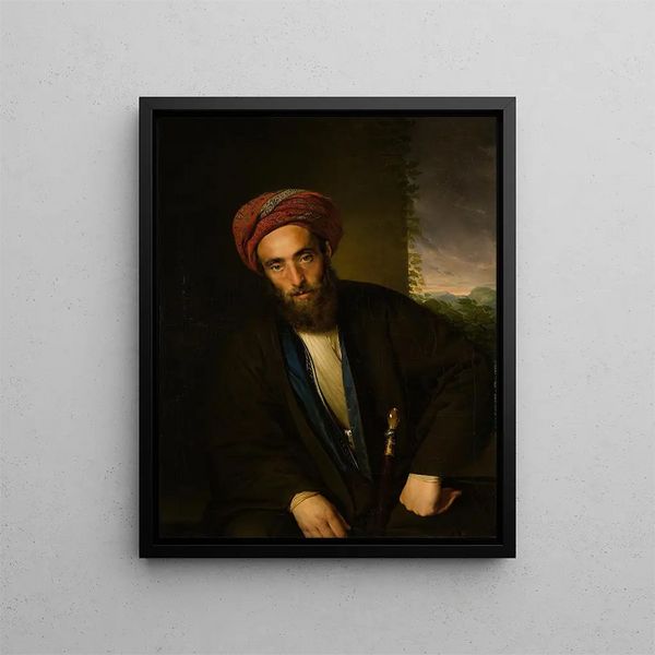 Armeens zittend schilderij - Franz Eybl — ingelijst kunstwerk aan de muur