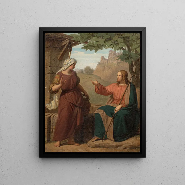 The Christ and the Samaritan at the Well - Franz Ittenbach — framed artwork on a wall