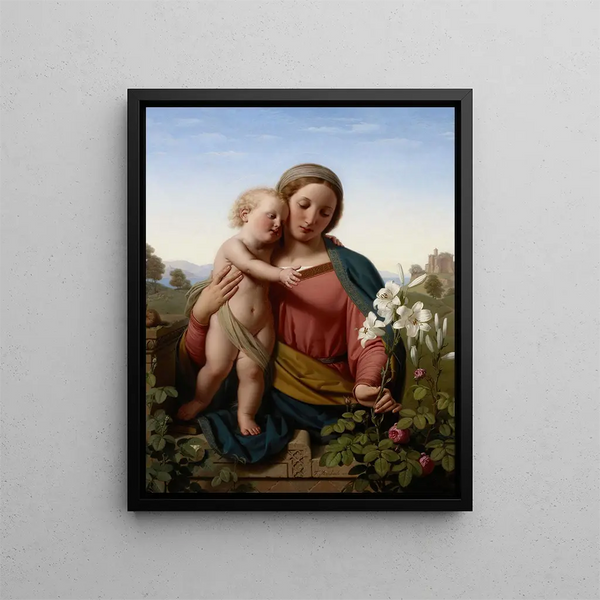 Virgin and Child - Franz Ittenbach — framed artwork on a wall