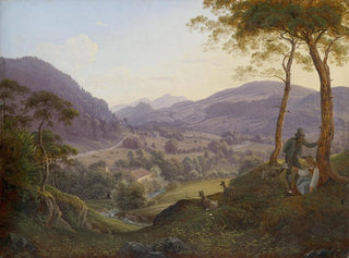 Franz Ludwig Catel - Berglandschaft bei Salzburg mit jungem Paar.webp