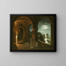 Nonnen in het klooster van de Certosa met uitzicht op een door de maan verlichte zee bij de Faraglioni van Capri - Franz Ludwig Catel — ingelijst kunstwerk aan de muur