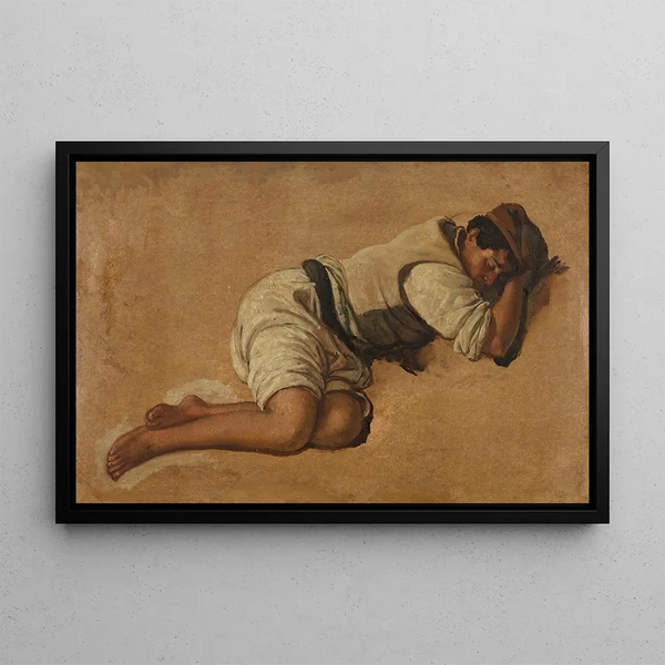 Young sleeping boy - Franz Ludwig Catel — framed artwork on a wall