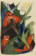 Quatre renards - Franz Marc — weergave van het kunstwerk