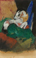 Groen en wit paard - Franz Marc — weergave van het kunstwerk