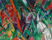 Onder de regen - Franz Marc — weergave van het kunstwerk