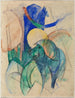 Mandrill - Franz Marc — weergave van het kunstwerk