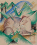 Hert rood - Franz Marc — weergave van het kunstwerk
