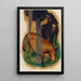 Rood paard en geel vee zwart bruin paard en geel vee - Franz Marc — ingelijst kunstwerk aan de muur
