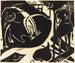 Twee mythische dieren - Franz Marc — weergave van het kunstwerk