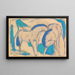 Twee blauwe-groene paarden - Franz Marc — ingelijst kunstwerk aan de muur