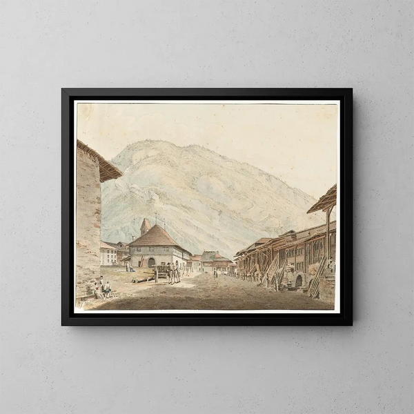 View of Unterseen - Franz Niklaus König — framed artwork on a wall