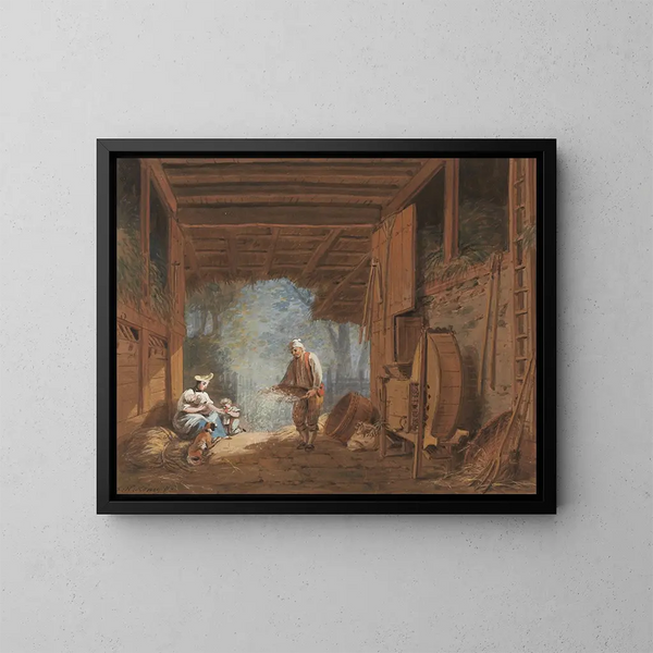 Family of Peasants at the Tenn - Franz Niklaus König — framed artwork on a wall