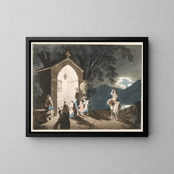 La prière du soir - Franz Niklaus König — framed artwork on a wall