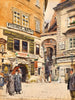 Fleischmarkt in Wenen met figuratief personeel en uitzicht op Griechengasse - Franz Poledne — weergave van het kunstwerk
