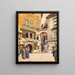 Fleischmarkt in Wenen met figuratief personeel en uitzicht op Griechengasse - Franz Poledne — ingelijst kunstwerk aan de muur