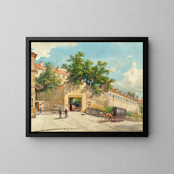 The police detention house on Theobaldgasse street in Vienna - Franz Reinhold — framed artwork on a wall