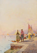 Een zonnige dag in Venetië - Franz Richard Unterberger — weergave van het kunstwerk