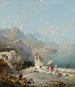 Amalfi De Golf van Sorrento Personen op een veranda - Franz Richard Unterberger — weergave van het kunstwerk